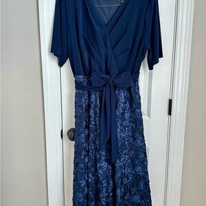 Alex Evenings Elegant Navy Blue Dress